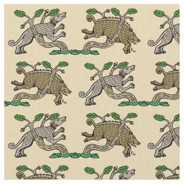 Boar Hunt Fabric (Close Up)