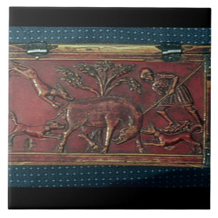 Boar Hunt, plaque from a Byzantine casket, 11th ce Tile