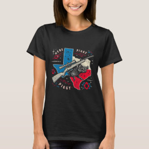 Boar Hunter Mens Here Piggy Vintage Texas Wild Hog T-Shirt