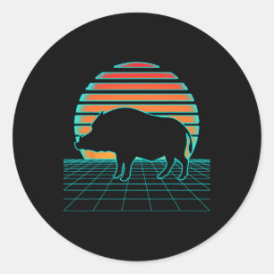 Boar Hunting Retro Vintage Hunting Season Wild Boa Classic Round Sticker