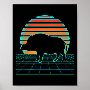 Boar Hunting Retro Vintage Hunting Season Wild Boa Poster