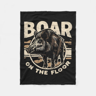 Boar On The Floor Men's Vintage Camo Wild Hog Retr Fleece Blanket