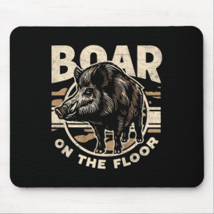 Boar On The Floor Men's Vintage Camo Wild Hog Retr Mouse Pad