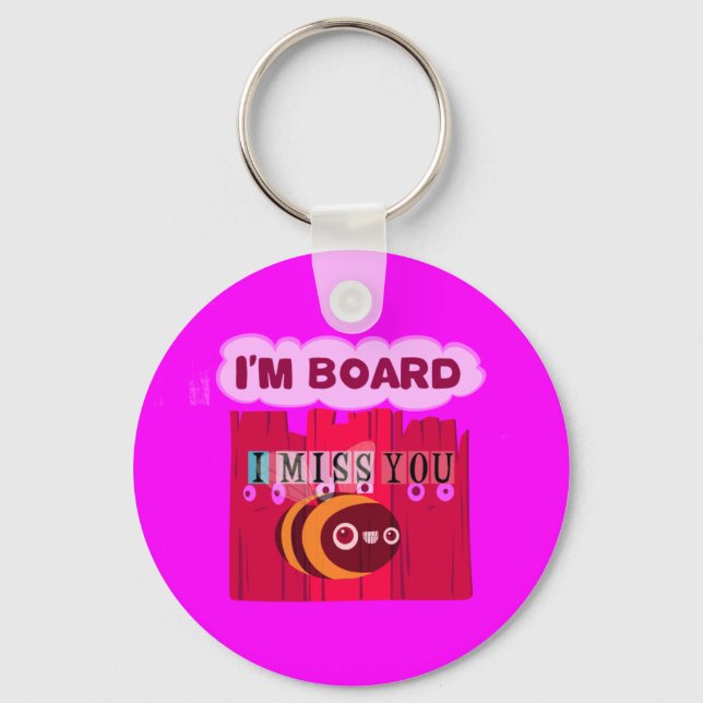 Board Bee Art Print Key Ring (Front)