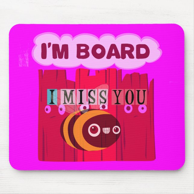 Board Bee Art Print Mouse Pad (Front)