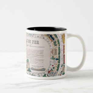 Board for a railway game, 1850 Two-Tone coffee mug