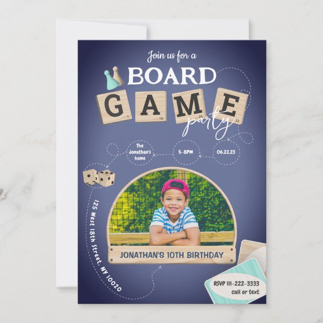 Board Game  Birthday Invitation (Front)