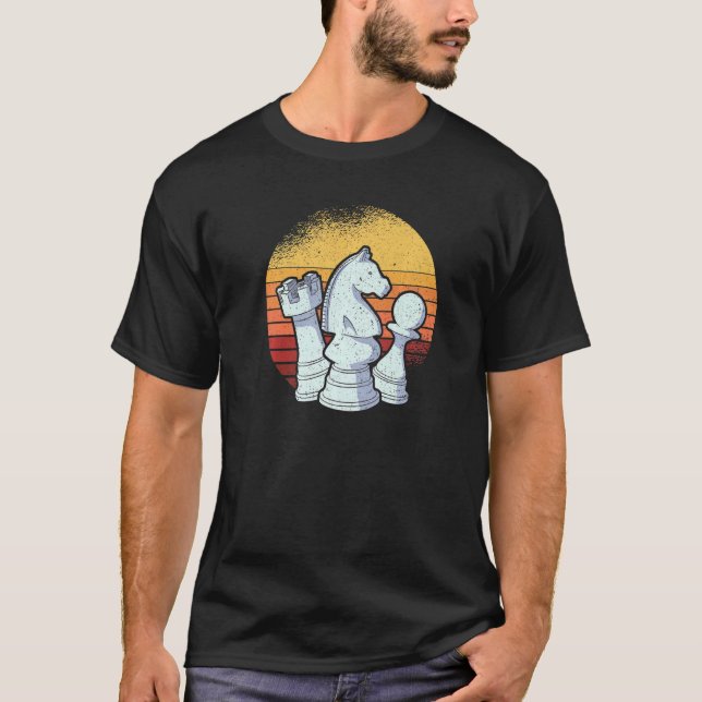 Board Game Checkmate Chess Player Grandmaster Retr T-Shirt (Front)
