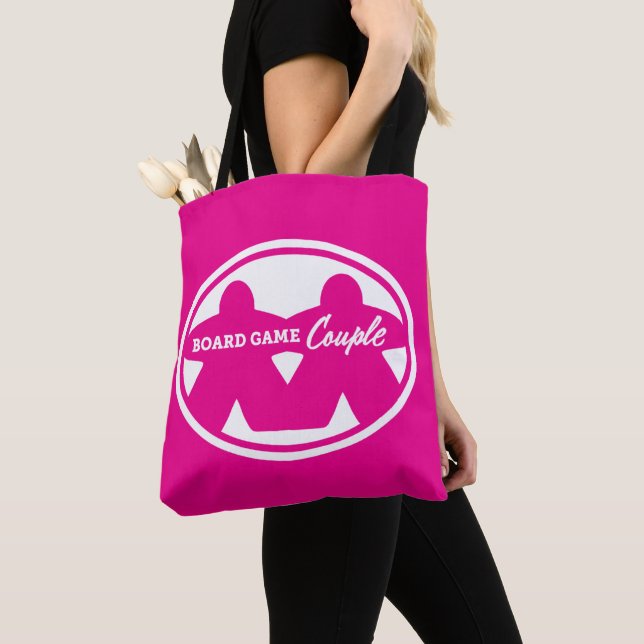 Board Game Couple White Frame Tote Bag (Close Up)