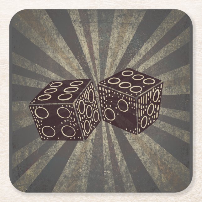 Board Game Dice 1  Square Paper Coaster (Front)