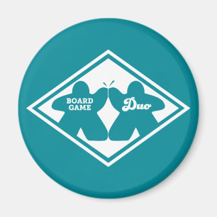 Board Game Duo White Frame Magnet