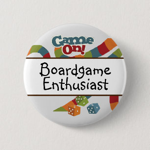 board game enthusiast , games night 6 cm round badge