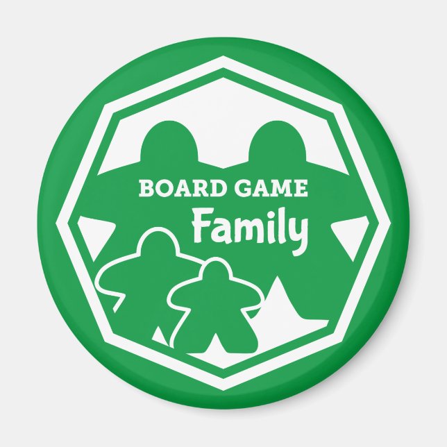 Board Game Family 2P2K White Frame Magnet (Front)