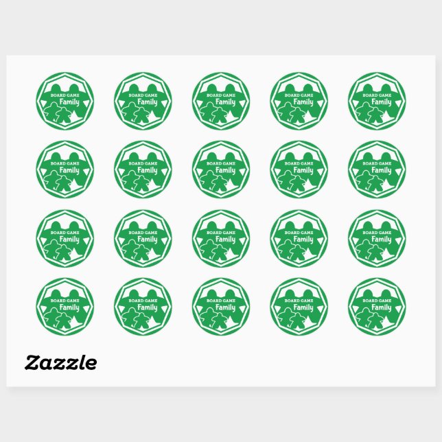 Board Game Family White Frame Stickers (Sheet)