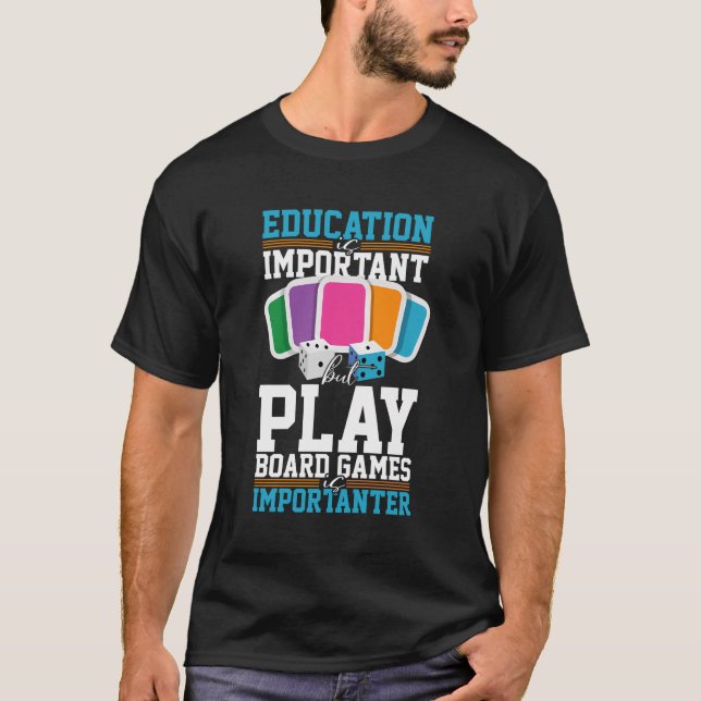 Board Game Funny Gaming Players Chequered Competit T-Shirt (Front)