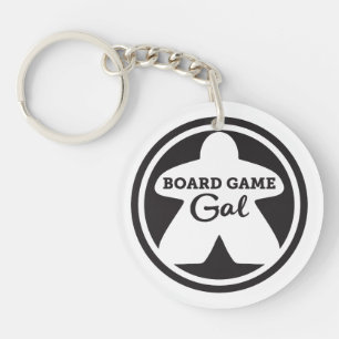 Board Game Gal Black Frame Keychain
