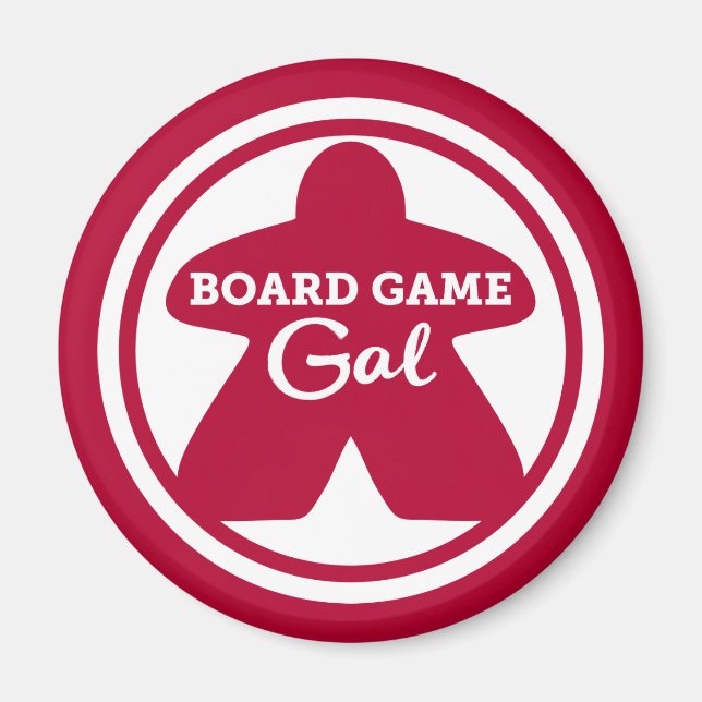 Board Game Gal White Frame Magnet (Front)