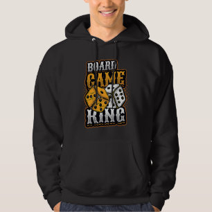 Board Game King Dice Tabletop Board Game Player Hoodie