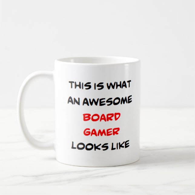 board gamer, awesome coffee mug (Left)