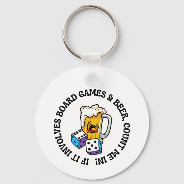 Board Games and Beer Key Ring (Front)