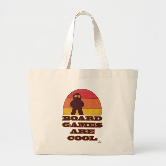  Board Games Are Cool Fun Meeple Cartoon Large Tote Bag (Front)