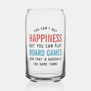 Board Games is Happiness Funny Board Games Lover Can Glass