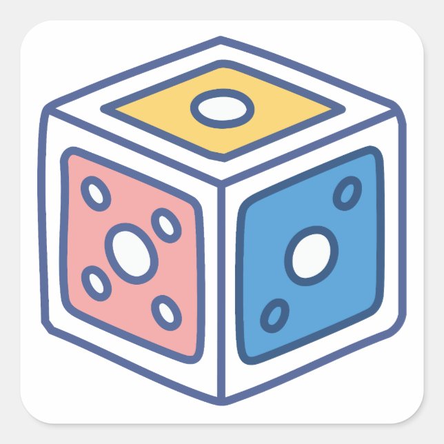 board games square sticker (Front)