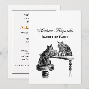 Board Games: Two Cats playing a Chess Match Invitation