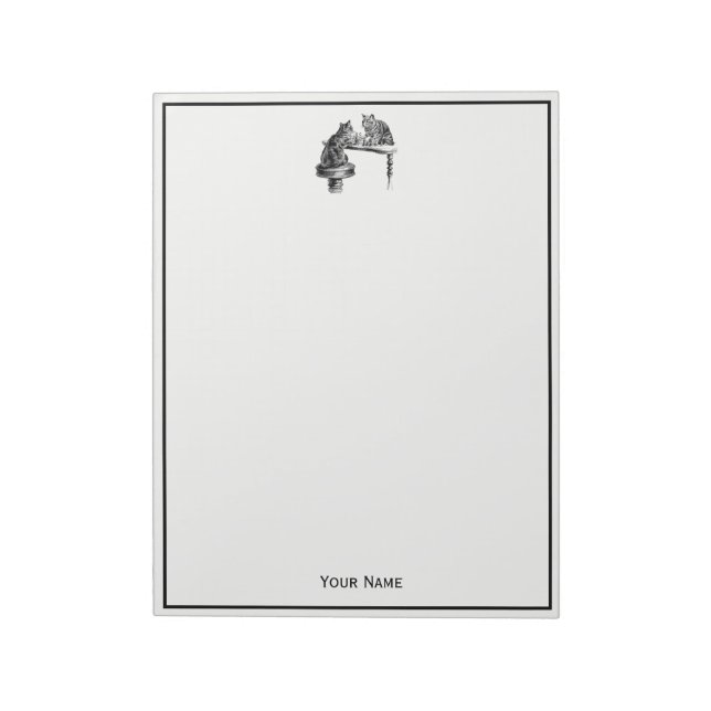 Board Games: Two Cats playing a Chess Match Notepad (Rotated)