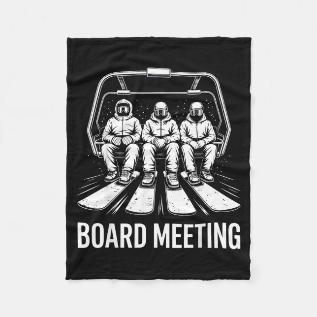 Board Meeting Snowboarders Skiing Enthusiasts Wint Fleece Blanket (Front)