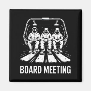 Board Meeting Snowboarders Skiing Enthusiasts Wint Magnet