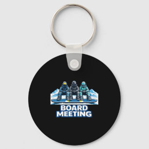 Board meetings snowboard meeting winter key ring