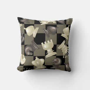 Board of Chess Pieces Laying Down Cushion