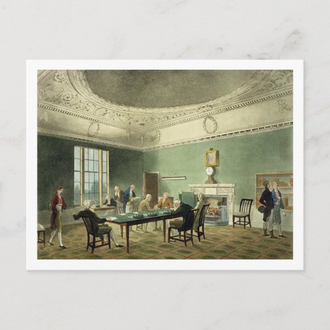 Board of Trade, from 'Ackermann's Microcosm of Lon Postcard (Front)