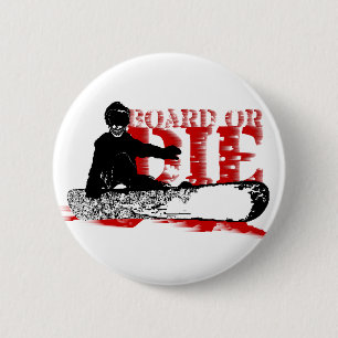 board or die skeleboarder 6 cm round badge