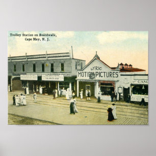 Board Walk, Cape May, New Jersey Vintage Postcard Poster
