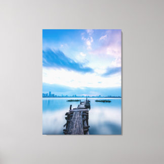 board walk sky and sea canvas print