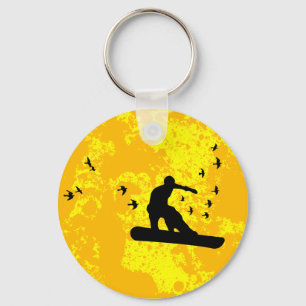board with birds. key ring