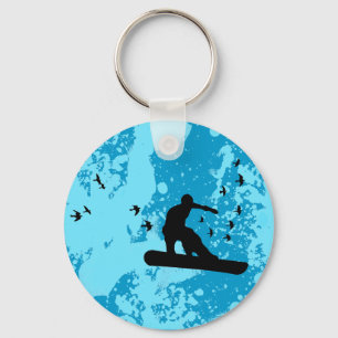 board with birds. key ring