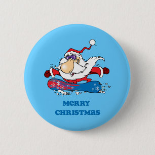 BoardChick Santa Merry Christmas 6 Cm Round Badge