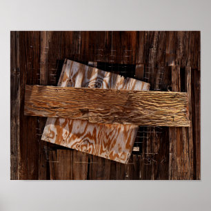 Boarded Up Old Wooden House Window Poster