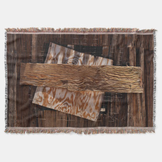 Boarded Up Old Wooden House Window Throw Blanket