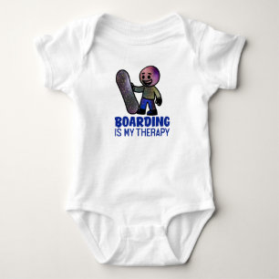 Boarding is My Therapy Baby Bodysuit