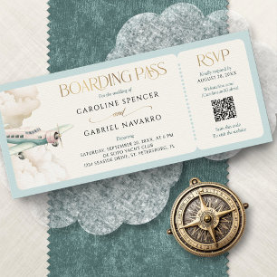 Boarding Pass Airplane Wedding Invitation