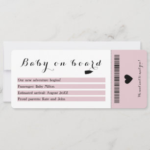 Boarding Pass Baby On Board Travel Pregnancy Announcement