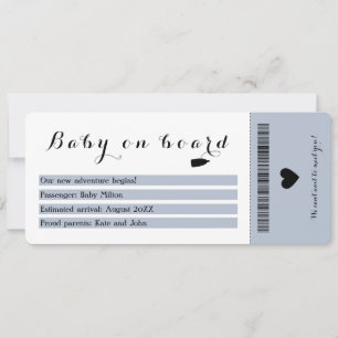 Boarding Pass Baby On Board Travel Pregnancy Announcement