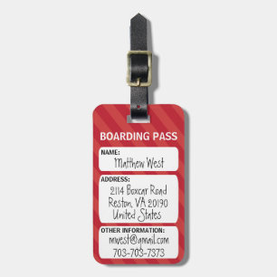Boarding Pass Bag Tag