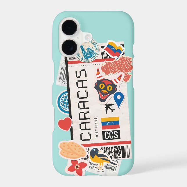 BOARDING PASS CARACAS VENEZUELA iPhone CASE (Back)