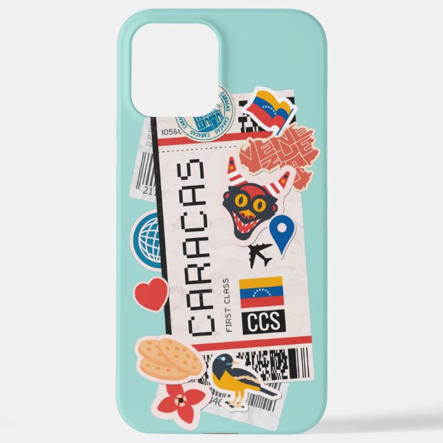 BOARDING PASS CARACAS VENEZUELA iPhone CASE (Back)