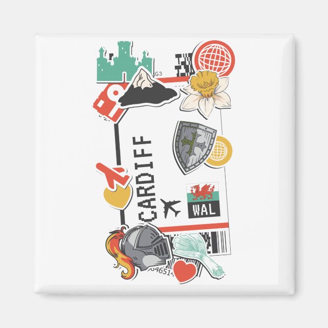 BOARDING PASS CARDIFF WALES MAGNET (Front)